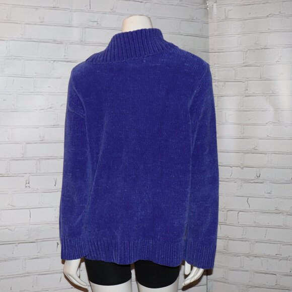 Beautiful blue knitted zippered cowl sweater size 2X Designers Originals Studio - Picture 6 of 6